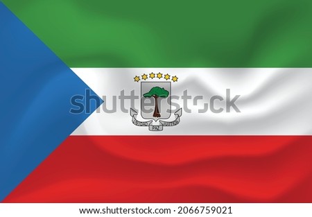 Waving flag of Equatorial Guinea background.