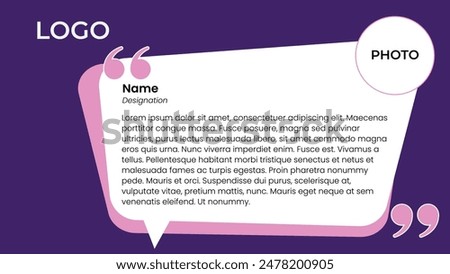 Customer testimonial Quotes quotation marks testimonial banner, quote, infographic. Social media post template designs for quotes. Empty speech bubbles, quote bubbles and text box. Vector Illustration