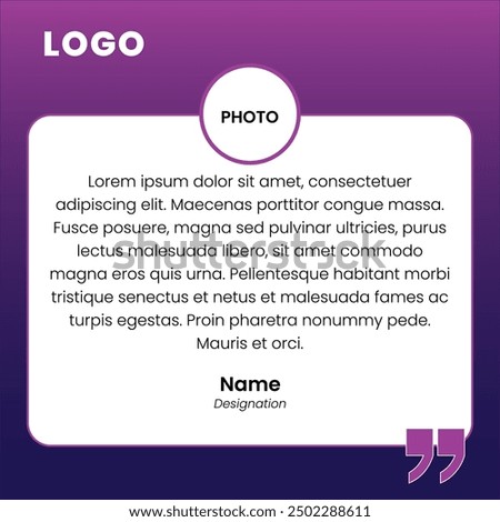 Customer testimonial Quotes quotation marks testimonial banner, quote, infographic. Social media post template designs for quotes. Empty speech bubbles, quote bubbles and text box. Vector