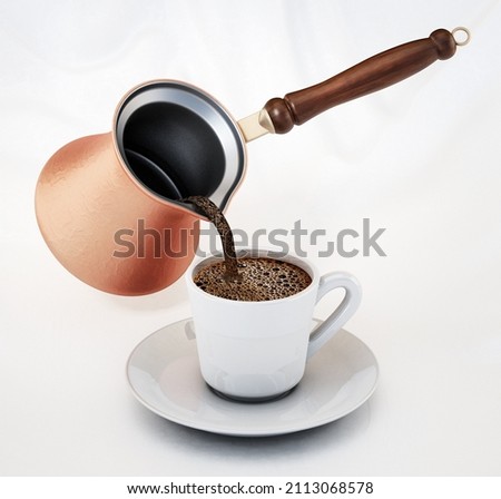 Similar – Image, Stock Photo Traditional Turkish mocha in Ottoman folklore cup on grey stone steps in Maksudiye near Adapazari in Sakarya province, Turkey