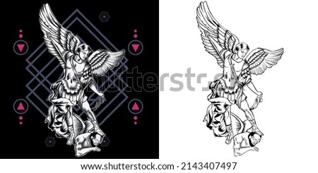 archangel of heaven vector illustration