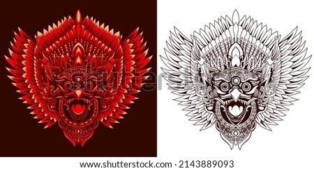 jatayu mask vector illustration in detailed style