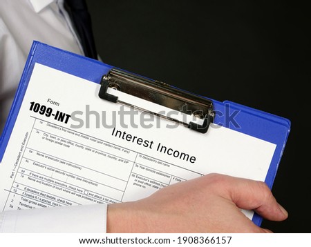 Form 1099 INT Interest Income 
 Imagine de stoc © 