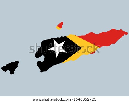 East Timor Map Flag Vector