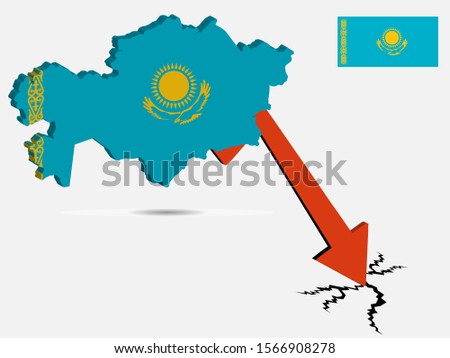 Kazakhstan economic crisis concept Vector illustration eps 10