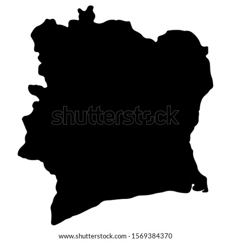 Cote d'Ivoire map silhouette vector illustration Eps 10