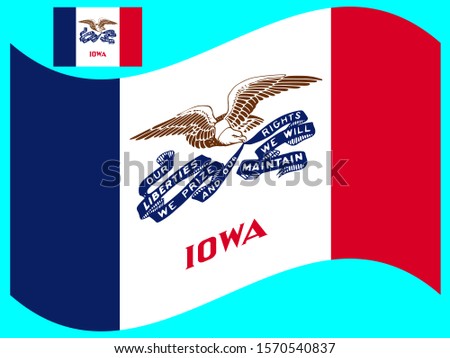 Wave Iowa Flag Vector illustration Eps 10