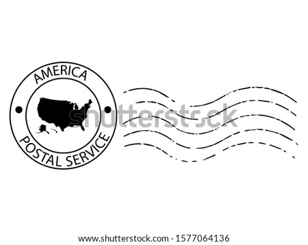 America postal stamp Vector illustration Eps 10