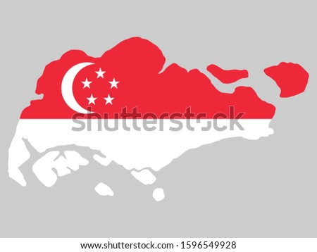 Singapore map flag vector illustration Eps 10