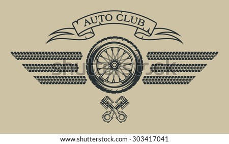 Auto emblem in vintage style.