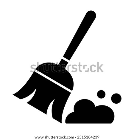 Broom, Besom or Short Brush icon vector design template