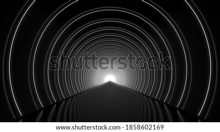 Similar – Image, Stock Photo black and white tunnel with lights and stones