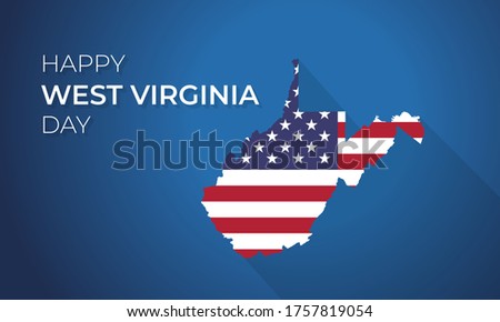 Happy West Virginia Day USA map banner