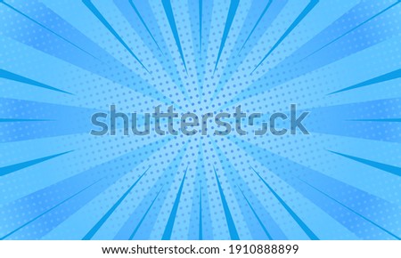 Abstract blue comic zoom background vector illustration