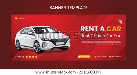 Vector car rental banner template