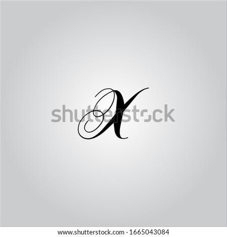 X letter logo with nice white background.Script font letter logo.Script icon design.