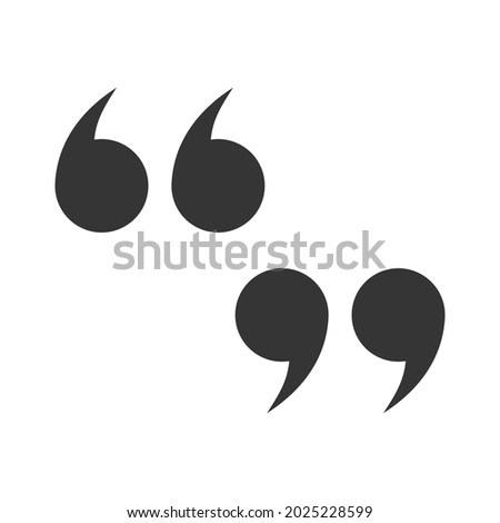 Double quote mark icon. Vector icons. Left and right quote mark. Quotation mark symbols