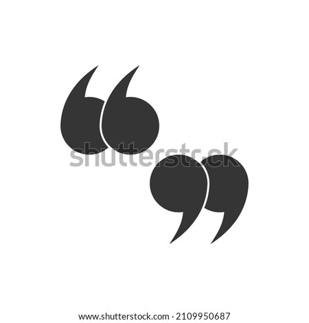 Double quote mark icon. Vector icons. Left and right quote mark. Quotation mark symbols