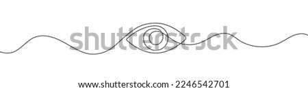 Eye sign in continuous line drawing style. Line art of human eye sign. Vector illustration. Abstract background