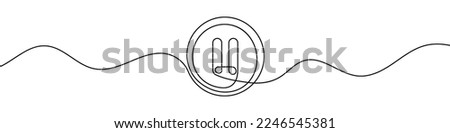 Pause icon in continuous line drawing style. Line art of pause button. Vector illustration. Abstract background