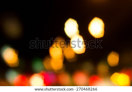 Bokeh background with street, road, dark blurred by camera