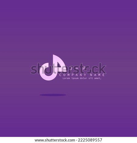Logo Icon Design J and P Shape Musical Icon Simple Elegant Purple Color For Music School EPS 10