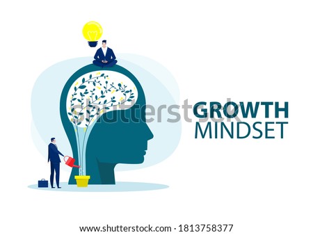 businessman holding light bulb for put think growth mindset different fixed mindset concept 