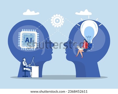 Digital brain human  ,Businesswoman work AI artificial intelligence with computer laptop on AI artificial intelligence chip.AI prompt engineer or robot assistance concept