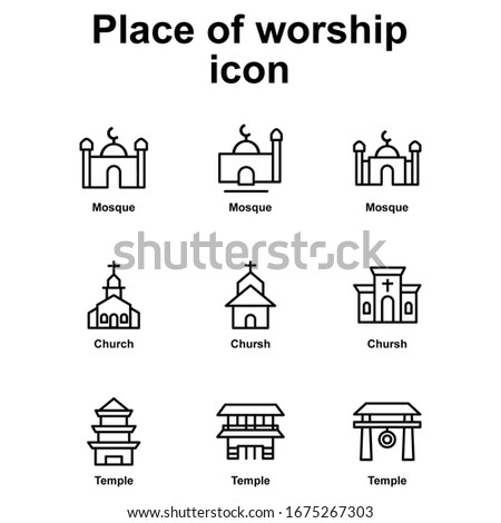 Place of worship icon vector illustration simple design