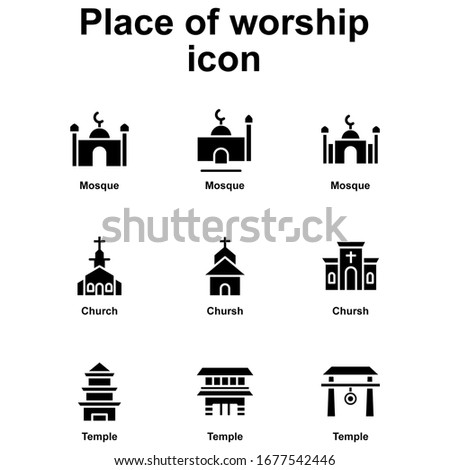 the best place of worship set icon vector illustration simple design 