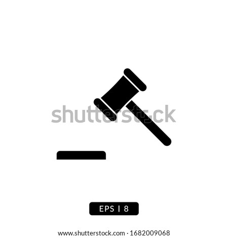 Hammer of Justice Icon Vector - Glyph