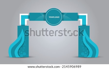 exhibition stand Gate entrance vector with for mock up event display, arch design	