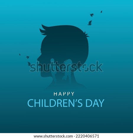 happy children's day group of kids running background. abstract vector illustration