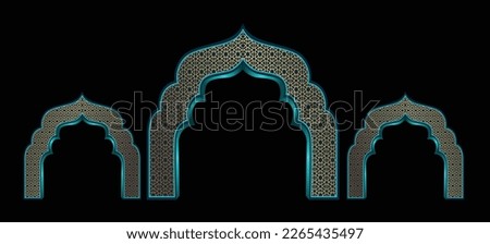 Arabic patterned entrance vector illustration design