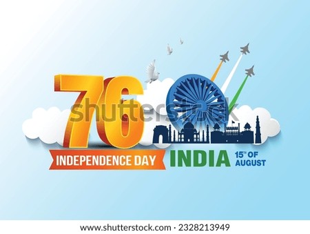 happy independence day India. 3d Ashoka chakra with Indian flag. vector illustration design