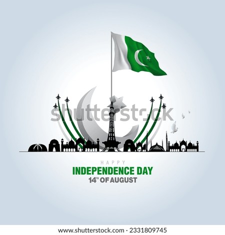 happy independence day Pakistan. beautiful vector illustration. poster, banner , template design