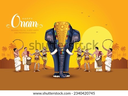 south Indian Kerala festival happy onam greetings background. editable vector illustration design 	