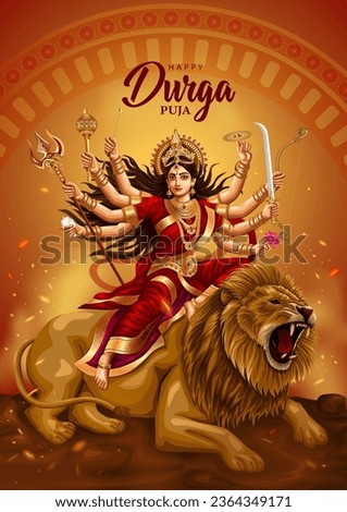 indian God Happy Durga Puja Subh Navratri background. editable vector illustration design