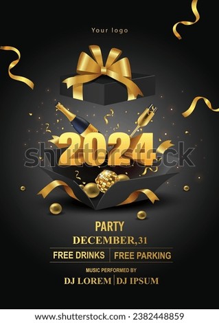 2024 Happy New Year Background for your Flyers and Greetings Card or new year themed party invitation	