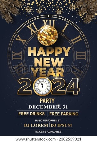 2024 Happy New Year Background for your Flyers and Greetings Card or new year themed party invitations	
