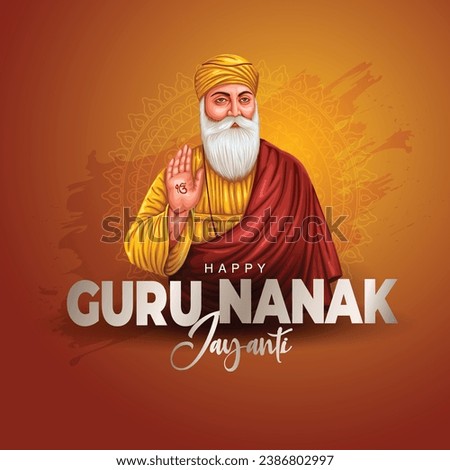 happy Guru Nanak Jayanti festival greeting card design. India Hindu Sikh celebrating birthday of Guru Nanak Dev. abstract vector illustration.