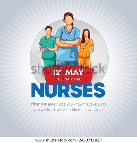 happy international nurse day. super hero nurse staff. abstract vector illustration poster design	