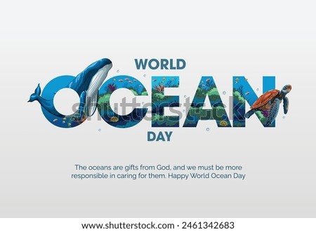  save our oceans. World oceans day design with letter. abstract vector illustration design