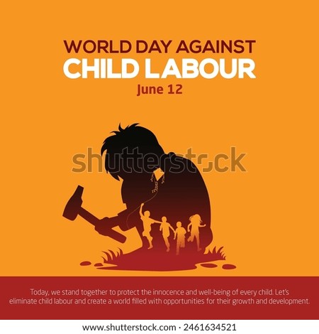 World Day Against Child Labor Concept With Child. abstract vector illustration design