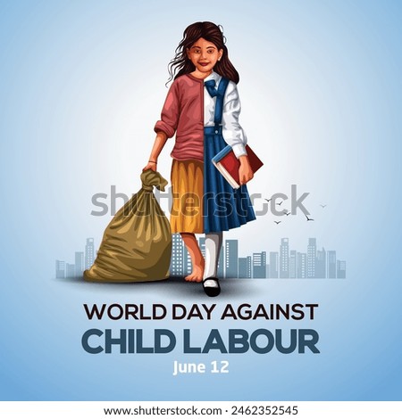 World Day Against Child Labor Concept With Child. abstract vector illustration design