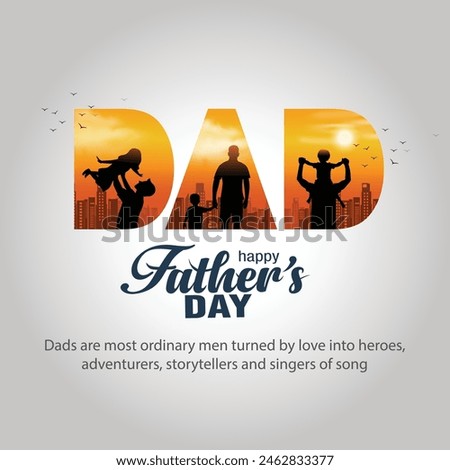 child's and  fathers playing, happy international father's day concept, can be use for card, poster, website, brochure. abstract vector illustration design