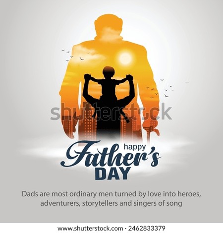 child's and  fathers playing, happy international father's day concept, can be use for card, poster, website, brochure. abstract vector illustration design