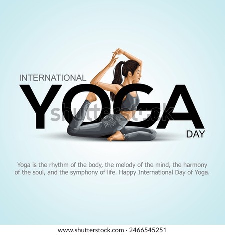 international yoga day. yoga body posture. Woman practicing yoga. vector illustration design