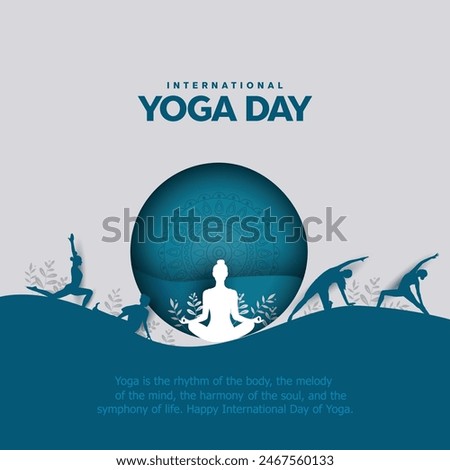 international yoga day. yoga body posture. group of Women's practicing yoga. vector illustration design gray background