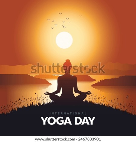 international yoga day. yoga body posture. Woman practicing yoga. vector illustration design